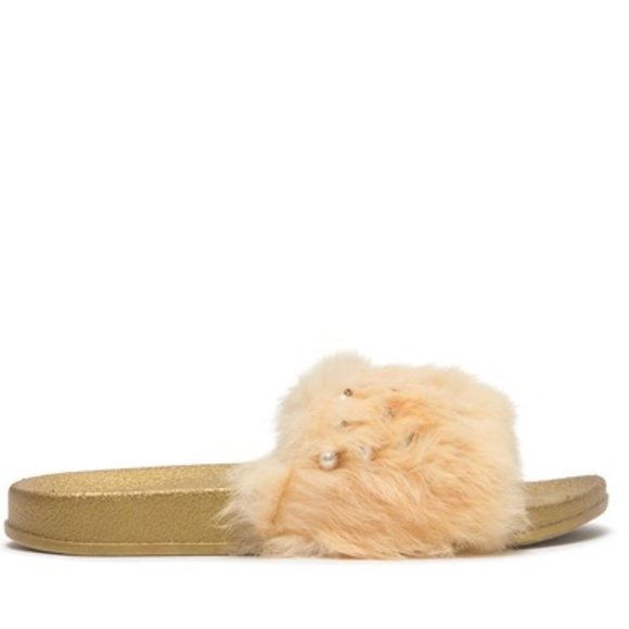 Chase & Chloe Furry Faux Fur Slides - Picture 3 of 7